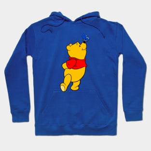 Yellow Bear with Awareness Ribbon Butterfly (Blue) Hoodie